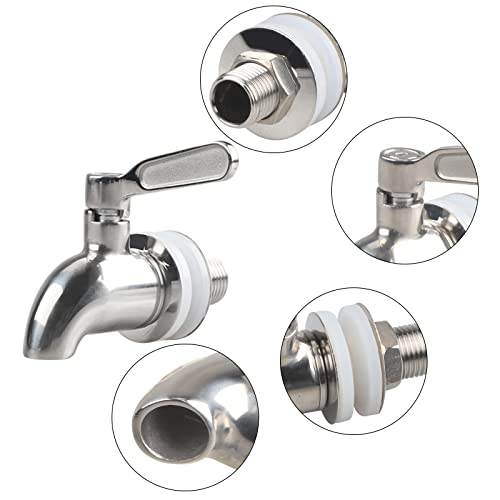 Stainless Steel Replacement Spigot 16mm（5/8 inch）Opening Polished for Beverage Dispenser Carafe by MUGLIO - color: Silver