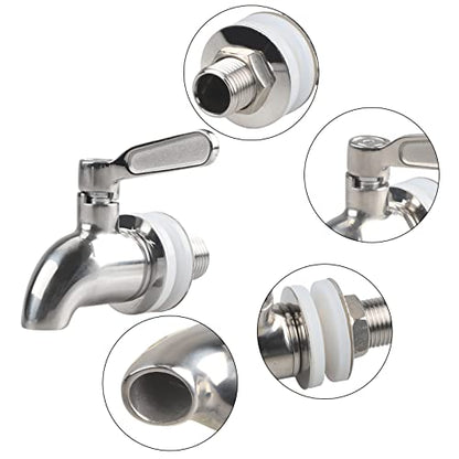 Stainless Steel Replacement Spigot 16mm（5/8 inch）Opening Polished for Beverage Dispenser Carafe by MUGLIO - color: Silver