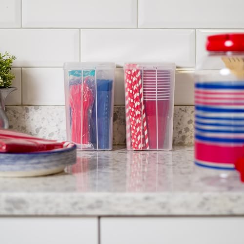 IRIS USA Vertical Storage Bins with Lids |Made in USA| Flip Top Containers for Organizing Pantry, Office, Craft, and Study Supplies - Medium (10-Pack) - size: Medium - 10 Pack