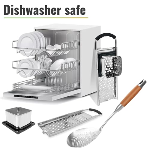 Spaetzle Maker, Premium Grade Stainless Steel Spaetzle Press and Spider Strainer, Efficient Homemade Spaetzle and Knoepfle, Dishwasher Safe Spaetzle Noodle Maker for Pots Up to 30 CM - style: Spaetzle Maker and Spider Strainer