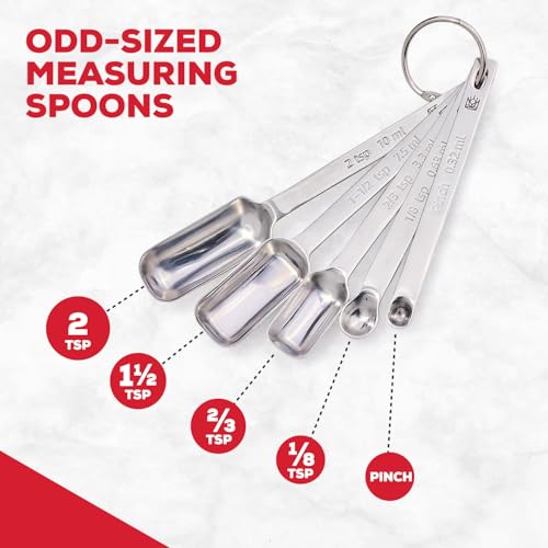 King Arthur Baking Company Odd-Sized Measuring Spoons, 18/8 Stainless Steel, 5-Piece Set, Precision Measures, For Baking And Cooking - style: Stainless Steel, 5-Piece Set