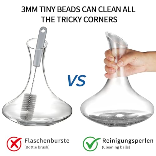 1000 PCS Decanter Cleaning Beads, 304 Stainless Steel Cleaning Balls for Glassware, Reusable Cleaning Beads for Wine Decanters Water Bottle Carafe and Vase - style: 1000pc Beads for Decanter