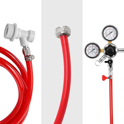 FERRODAY 20 Feet CO2 Gas Line, 5/16" ID 9/16" OD PVC Tubing Keg CO2 Hose, CO2 Kegerator Tube Replacement Kit with 6 Pcs Hose Clamps, Food Grade Hose for Corny Keg, Kegerator Tower,D Coupler Dispense - size: 20FT-Gas Line