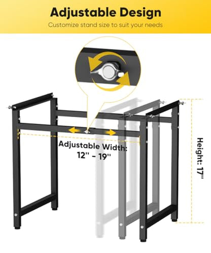 Mondazie Adjustable Metal Bee Hive Stand with 120-Inches Strap for 8 & 10 Frame Beehives Box, 12 to 19 Inches Width Beehive Frame Holder , Heavy Duty Flow Hives Stands Base for Beekeeping, Black - color: Black - Standard
