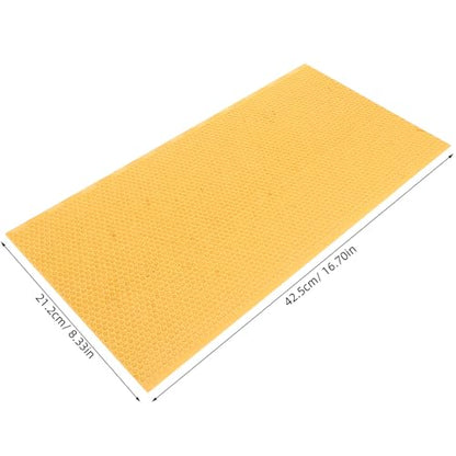 4pcs Beeswax Coated Foundation Sheets for Beehive, Waxed Plastic Comb Nest Foundation for Frame Beekeeping Tools, 16.7x8.4in, Yellow
