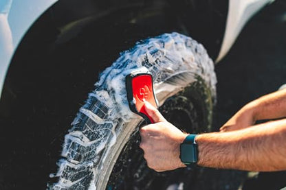 Detail Factory - ProGrip XL Tire Brush - Ergonomic ProGrip Handle - Stiff Synthetic Bristles to Cut Through Grime - Octane Underglow - color: Pink/Blue, size: X-Large