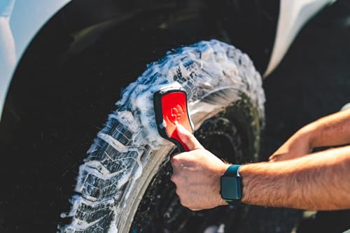 Detail Factory - ProGrip XL Tire Brush - Ergonomic ProGrip Handle - Stiff Synthetic Bristles to Cut Through Grime - Octane Ectoplasm - color: Lime/Black, size: X-Large
