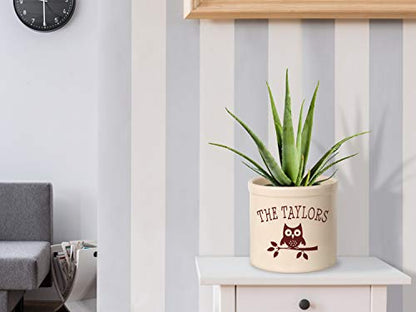 Personalized 2 Gallon Pot with owl Design