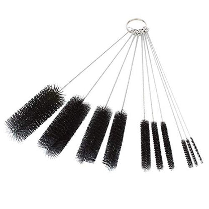 Long Straw Brush, Nylon Pipe Tube Cleaner 8.2-ihch 10 Different Diameters Set of 10