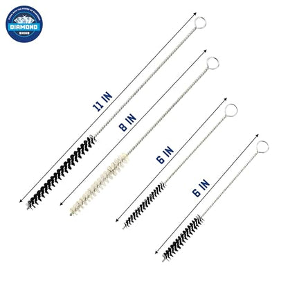 Diamond Shine 17-Piece Nylon Mini Cleaning Brush Set – Detail Brushes for Metal Straws, Airbrushes, Spray Guns, Hummingbird Feeders, Coffee Machines, Tubing & Pipes