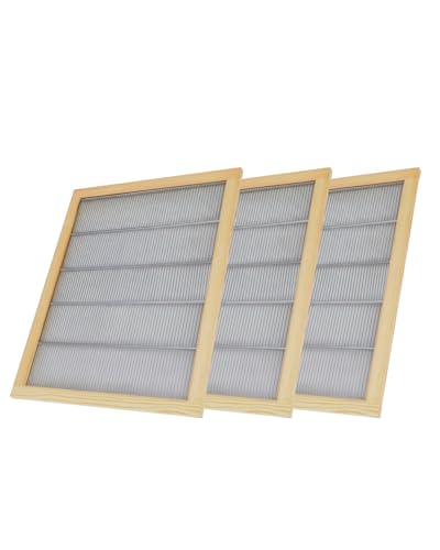 Wooden Bound Metal Queen Excluder 3 pcs 10 Frames Queen Excluder Beekeeping Separate The Queen from The Honey Beekeeping Supplies - size: 3pcs 10 Frames