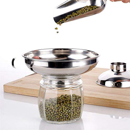 Wide Mouth Canning Funnel, Rustproof Round Shape Stainless Steel Large Canning Funnel for Rice (Rosvolawta78mfyug-10134216)