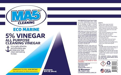 MA5x EcoMarine 5% Vinegar All Purpose Boat Cleaning Vinegar | Biodegradable Safe Boat Cleaner | Multi-Surface Marine Cleaner - size: 32 Fl Oz (Pack of 1)