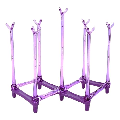 PCTC Retractable Cup Drying Rack, Drinking Glass and Sports Bottle Drainer Stand, Plastic Bag Dryer and Mug Tree with Non-Slip Bottom for Kitchen Countertop (Random Colour)