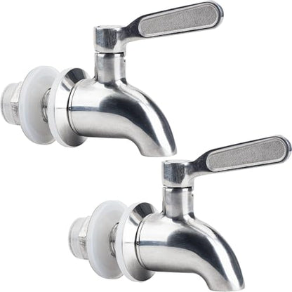 Stainless Steel Spigot for Beverage Dispenser, Water Dispenser Replacement Part, Outdoor Water Faucet for Sun Tea Jar, Party, Camping (2 Pack) - size: 2 Pack