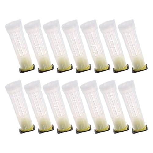 Queen Bee Cage 100Pcs Roller Cage Plastic Bee Queen Rearing for Safe Transport Breeding Inspection Honey Production for Beekeeping Supplies