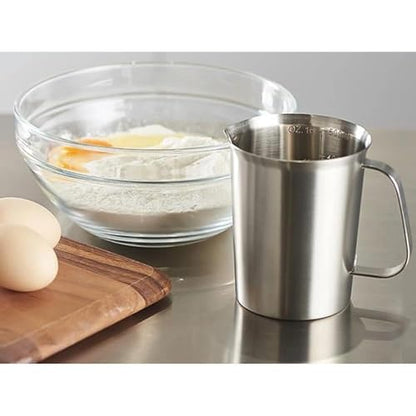 CURTA 18/8 Stainless Steel Measuring Cup with Handle and Pour Lip 16 OZ (2 Cup, 500 ML) - color: Flat Handle, size: 16 OZ (2 Cup, 500 ML)