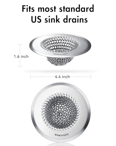 Revolutionary Kitchen Sink Drain Strainer & Sink Stopper/Patented Reversible Kitchen Sink Strainer, Anti-Clogging Sink Strainer Basket, Handmade Kitchen Gadgets, 304 Stainless Steel & Rust-Proof - color: Dark Gray Silver