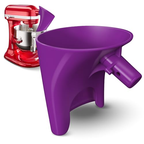 Flour Funnel Kitchen Aid Mixer, 2026 New Latest Upgraded Large Funnel, Mess-Free Flour Funnel Suitable for 7qt Lift-Type Kitchen Aid Mixer,Dishwashe Spill Proof Stand Mixer Attachment(Purple) - color: Purple-pro