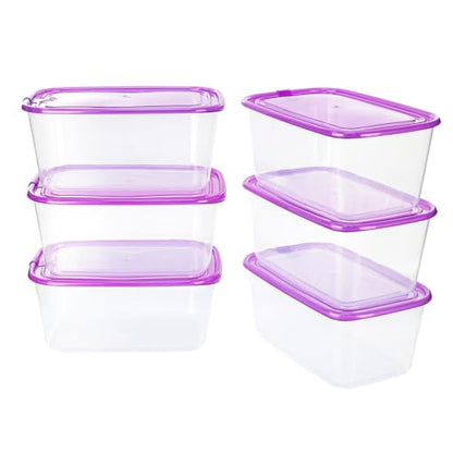 KIGI Large Plastic Food Containers with Snap-on Lids, BPA-Free, Stackable, Reusable, for Kitchen Pantry & Fridge Organization, Microwave, Dishwasher & Freezer Safe Food Storage (8.3 Cup 6-PACK) - size: 8.3 Cup | 67 OZ