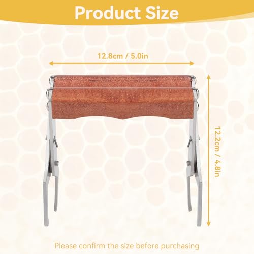 Bee Frame Clip, Stainless Steel Bee Frame Clamp with Wooden Handle Beekeeping Tools Frame Grip Holder for Beekeeper Supplies Beehive Equipment
