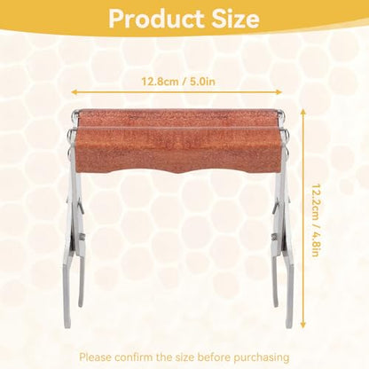 Bee Frame Clip, Stainless Steel Bee Frame Clamp with Wooden Handle Beekeeping Tools Frame Grip Holder for Beekeeper Supplies Beehive Equipment