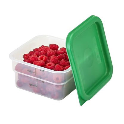 Cambro Food Storage Container - Classic Series Square - 2 QT (Quart) - Commercial Grade for Food Prep (Translucent) - size: 2 QT