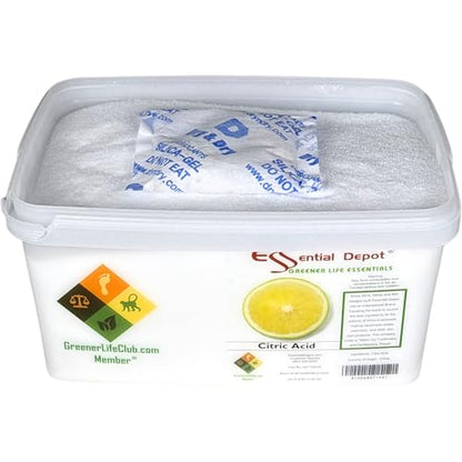 Citric Acid - 8 lbs - Anhydrous - Food Grade - Safety Sealed Wide Mouthed PP Container with Resealable Cap and Reattachable Handle