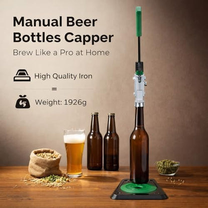 Manual Bottle Capper Tool, Bench Capping Machine, 7.1x7.9x18.1in - Durable Iron Construction, Non Slip Base, Ideal for Home Brewing, beer bottle capping machine, homebrew bottle