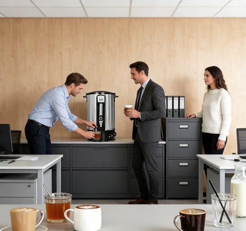 Commercial Coffee Urn 100 Cups（20L, Stainless Steel Large-Capacity Coffee Maker for Catering, Events, Offices & Restaurants, Fast Brew & Keep Warm Function - size: 20L