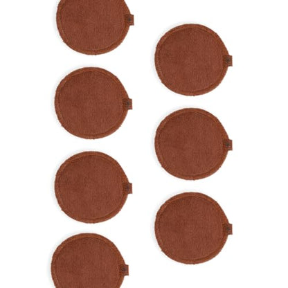 SWEET JULY Skin Reusable Face Rounds - 100% Cotton, Reusable, Toner & Exfoliant, Includes Washable Bag Laundry and Storage, Soft, Absorbent (Pack of 7)