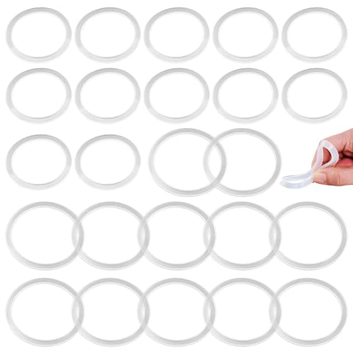 1Set/24Pack ，12pc 70mm Regular and 12pc 86mm Wide Mouth Silicone Sealing Rings Set, Reusable Leak-Proof Gaskets for Mason Jar Lids, Translucent