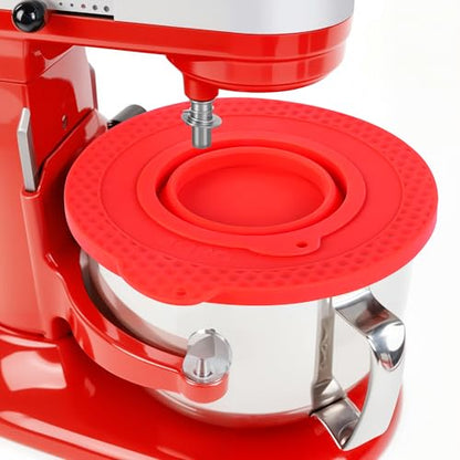 Silicone Mixer Bowl Cover Compatible with KitchenAid 6 Quart Bowl-Lift Stand Mixer, Mixer Bowl Lid to Prevent Spilling of Ingredients - color: Fit for 6qt - Red