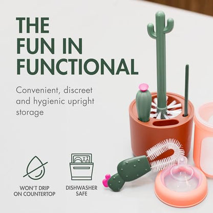 Boon Cacti Bottle Cleaning Brush Set, Terracotta , 4 Piece Set - size: 4 Piece Set, style: Terracotta Set