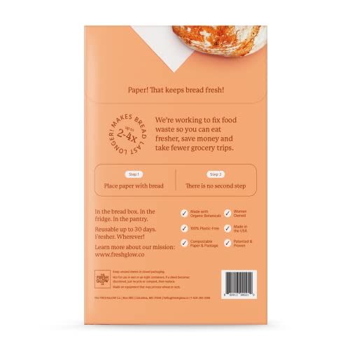 FRESHPAPER Keep Baked Goods Fresh, 8 Reusable Food Saver Sheets for Bread, Bagels, Muffins, Cookie Storage, Healthy Meal Prep, BPA Free, 1 (8 Sheet) Packs, Made in The USA