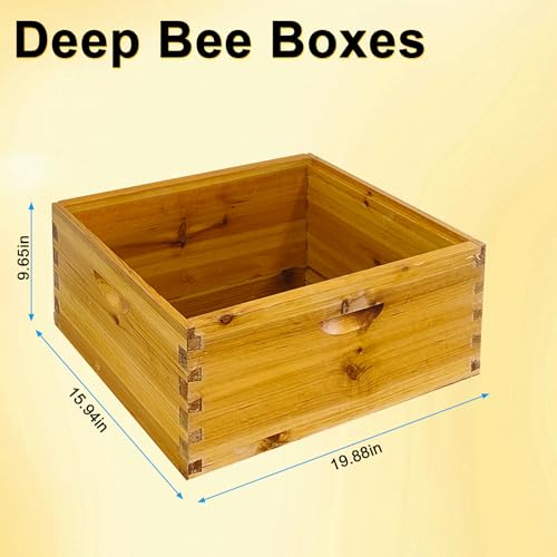 5-Layer Langstroth Bee Hive Kit, Beeswax Coated Wood Beehive with 2 Deep Brood Boxes and 3 Medium Super Boxes, 10-Frame Standard Bee House with Metal Top Cover & Queen Excluder, No Frames