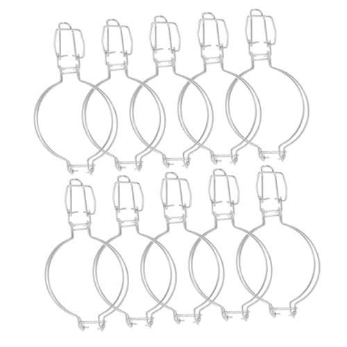 10pcs Stainless Steel Jar Wire Clamp Buckle Fastening Clips for Honey Jars and Storage for Home and Restaurant Use - color: Silver, size: 14.50X8.00X1.00CM