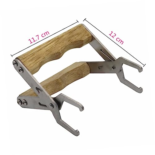 Mipcase 2pcs Beekeeping Frame Grip Holder Stainless Steel Grip Beehive Clip Tool Wooden Handle