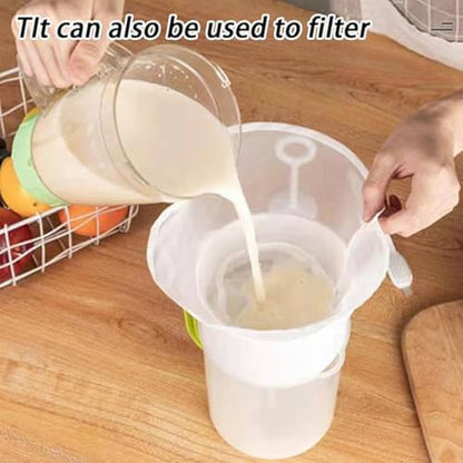 3Pieces Soy Milk Bag, 2025 New Organic Unbleached Cheesecloth Bags, Food Strainer, Reusable, for Straining Oat Milk, Almond Milk, Cheese making, Celery Juice Nut Bag (White)