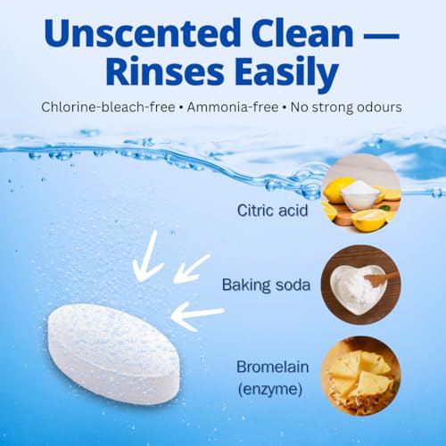 Coffee Tumbler Cleaner & Tea Stain Remover - Cleaning Tablets for Stainless Steel Thermos, Travel Mugs, Water Bottles & Glass - Deep Clean (12 Count)