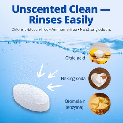 Coffee Tumbler Cleaner & Tea Stain Remover - Cleaning Tablets for Stainless Steel Thermos, Travel Mugs, Water Bottles & Glass - Deep Clean (12 Count)