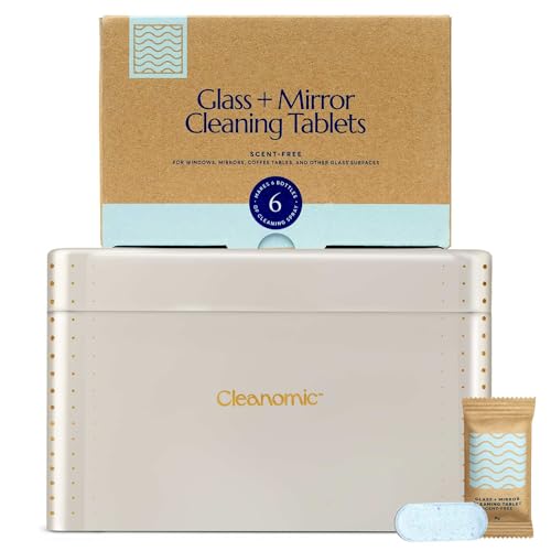 CLEANOMIC Glass and Mirror Cleaning Tablets and Tablet Tin Bundle - size: 3 Count (Pack of 2)