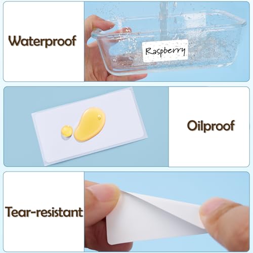 Homrelaxy 1400Pcs 1"x2" Blank Removable Freezer Labels, No Residue Food Labels, Waterproof & Oil-Resistant & Tear-Resistant Stickers for Food Containers, Jars, Pantry Organization
