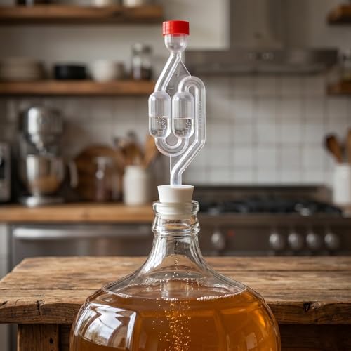 MAGICLULU 2 Sets S-shaped Airlocks with #6 Silicone Stoppers for Wine and Beer Making, Home Brewing Fermentation Equipment to Monitor Fermentation Process and Prevent Gas Backflow