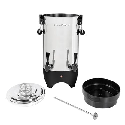 HomeCraft 45-Cup Coffee Urn and Hot Beverage Dispenser with Double Dripless Faucet, Quick-Brewing, Stainless Steel - style: 45 Cup Double Spigot