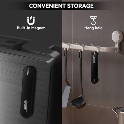 Atogou The Latest Thermocouple Food Thermometer. Faster: <1 Second Response time. More Accurate: ±0.5°F (0.3°C), IPX7 Waterproof, for Meat/Candy/Grill/BBQ etc. Fathers Day Gift, TH-22 Black