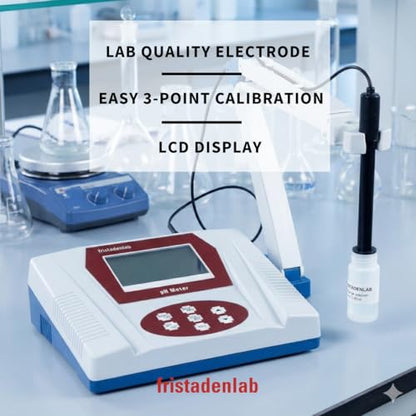 Fristaden Lab Benchtop pH Meter | USA Company | 6621 Electrode for Semi-Soft Foods and Fruits | High-Accuracy (0.01 pH) | Calibration Solutions Included - size: Semi-Soft Foods and Fruits - 6621 Electrode