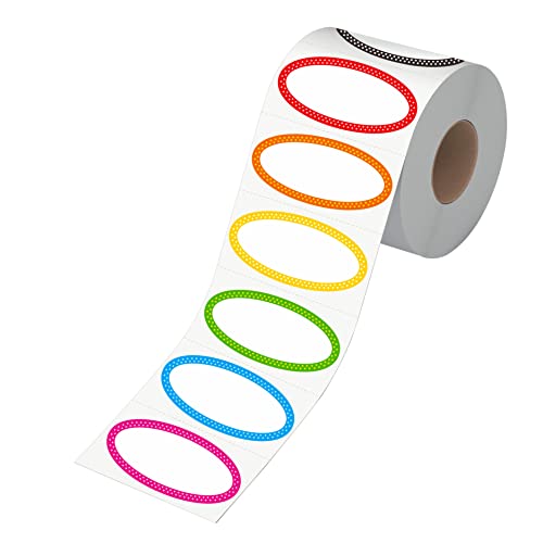 500 Removable Freezer Pantry Canning Labels, 8 Colorful Polka Borders, Water Oil Resistant with Perforation Line for Food Containers Jars Kitchen Restaurant Storage Organization - style: Style 3