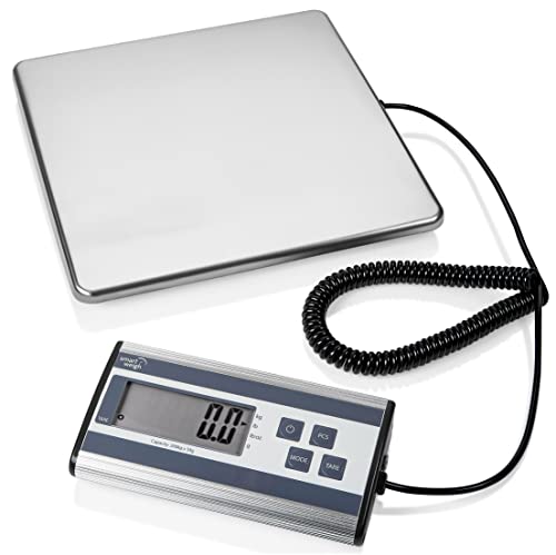 Smart Weigh Digital Postal Shipping Scale, Heavy Duty, 440 lb Capacity, 6 oz Readability, Hold & Tare Function, Stainless Steel Platform