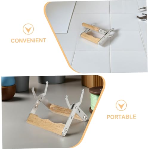 4pcs Stainless Steel Beekeeping Frame Gripper Clamp with Wood Handle Bee Hive Frame Holder Tool for Beekeepers Hive Inspection